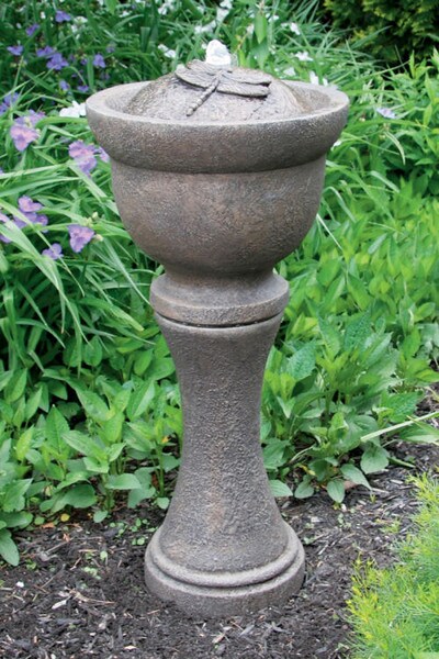 Fountainette Dragonfly Fountain Lighted Sculpture Ornate Relief
